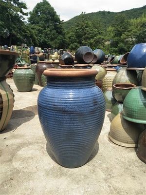 vasi rustici della pianta di giardino di 51cmx78cm, grandi vasi rustici blu del giardino