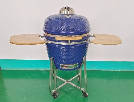 Grill Kamado da 24 pollici con termometro incorporato e superficie di cottura in ghisa