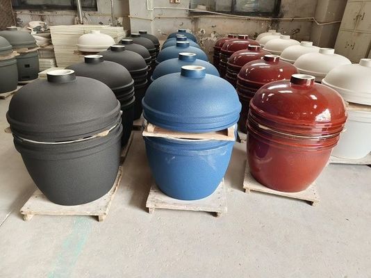 Bollina blu, carbone ghiacciato, Kamado Grill, BBQ da 27 pollici.
