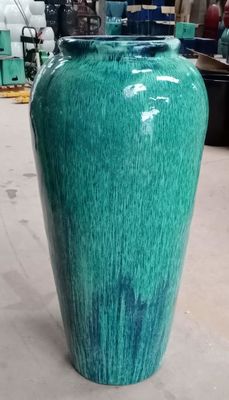 vaso all'aperto ceramico di 44x88cm, grandi vasi ceramici verdi per le piante all'aperto